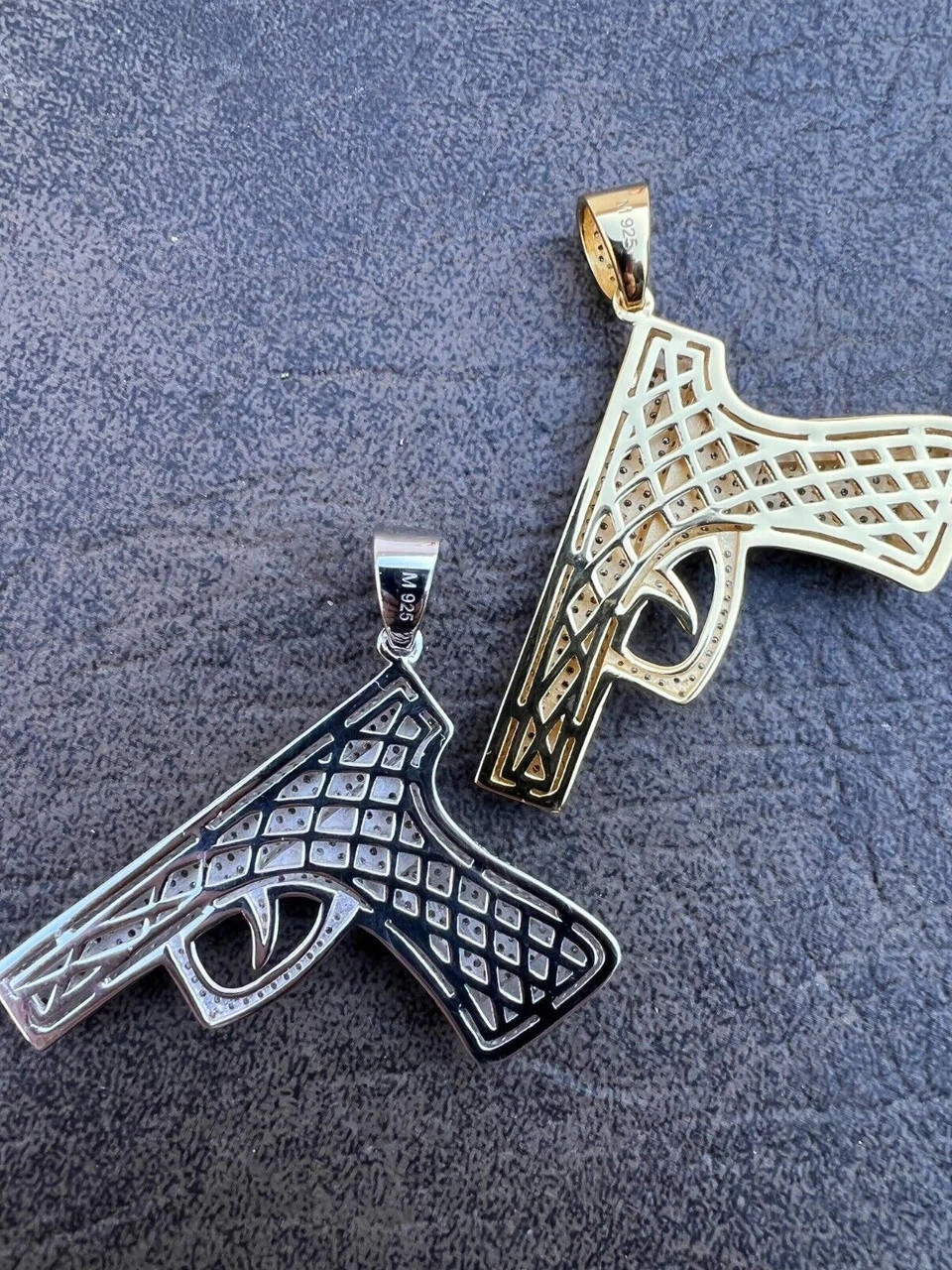 MOISSANITE Real 925 Silver / Gold Gun Pistol Iced Necklace Pendant Hip Hop 20 MOISSANITE Real 925 Silver / Gold Gun Pistol Iced Necklace Pendant Hip Hop - Image 18