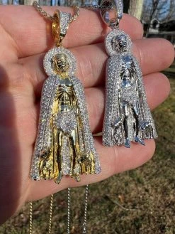 MOISSANITE Real 925 Silver / Gold Saint St Lazarus Iced Necklace Pendant Hip Hop 27 MOISSANITE Real 925 Silver / Gold Saint St Lazarus Iced Necklace Pendant Hip Hop -Harlem Bling Shop moissanite real 925 silver gold saint st lazarus iced necklace pendant hip hop 89305.1675447138