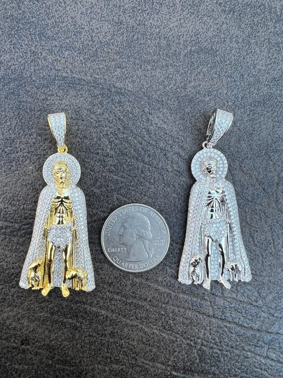 MOISSANITE Real 925 Silver / Gold Saint St Lazarus Iced Necklace Pendant Hip Hop 13 MOISSANITE Real 925 Silver / Gold Saint St Lazarus Iced Necklace Pendant Hip Hop - Image 11
