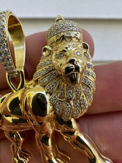MOISSANITE Real 925 Silver Iced Lion Of Judah W. Crown Rasta Pendant Necklace 30 MOISSANITE Real 925 Silver Iced Lion Of Judah W. Crown Rasta Pendant Necklace -Harlem Bling Shop moissanite real 925 silver iced lion of judah w crown rasta pendant necklace 16036.1694654909