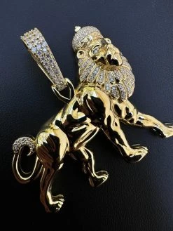 MOISSANITE Real 925 Silver Iced Lion Of Judah W. Crown Rasta Pendant Necklace 23 MOISSANITE Real 925 Silver Iced Lion Of Judah W. Crown Rasta Pendant Necklace -Harlem Bling Shop moissanite real 925 silver iced lion of judah w crown rasta pendant necklace 23465.1694655047