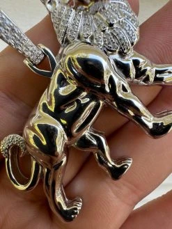 MOISSANITE Real 925 Silver Iced Lion Of Judah W. Crown Rasta Pendant Necklace 25 MOISSANITE Real 925 Silver Iced Lion Of Judah W. Crown Rasta Pendant Necklace -Harlem Bling Shop moissanite real 925 silver iced lion of judah w crown rasta pendant necklace 26872.1694655059