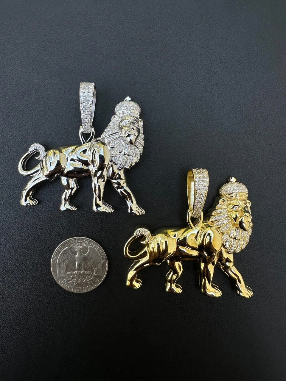 MOISSANITE Real 925 Silver Iced Lion Of Judah W. Crown Rasta Pendant Necklace 16 MOISSANITE Real 925 Silver Iced Lion Of Judah W. Crown Rasta Pendant Necklace - Image 14