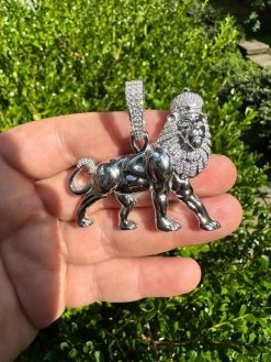 MOISSANITE Real 925 Silver Iced Lion Of Judah W. Crown Rasta Pendant Necklace 41 MOISSANITE Real 925 Silver Iced Lion Of Judah W. Crown Rasta Pendant Necklace -Harlem Bling Shop moissanite real 925 silver iced lion of judah w crown rasta pendant necklace 78360.1694654840