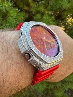 MOISSANITE Real 925 Silver Iced Red Casio G Shock GA-2100 Hip Hop Watch & Extras 41 MOISSANITE Real 925 Silver Iced Red Casio G Shock GA-2100 Hip Hop Watch & Extras -Harlem Bling Shop moissanite real 925 silver iced red casio g shock ga 2100 hip hop watch and extras 24685.1699069198
