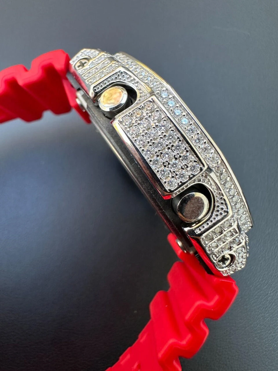 MOISSANITE Real 925 Silver Iced Red Casio G Shock GA-2100 Hip Hop Watch & Extras 16 MOISSANITE Real 925 Silver Iced Red Casio G Shock GA-2100 Hip Hop Watch & Extras - Image 14
