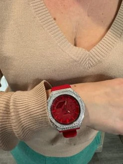 MOISSANITE Real 925 Silver Iced Red Casio G Shock GA-2100 Hip Hop Watch & Extras 33 MOISSANITE Real 925 Silver Iced Red Casio G Shock GA-2100 Hip Hop Watch & Extras -Harlem Bling Shop moissanite real 925 silver iced red casio g shock ga 2100 hip hop watch and extras 47658.1699069191