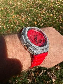 MOISSANITE Real 925 Silver Iced Red Casio G Shock GA-2100 Hip Hop Watch & Extras 29 MOISSANITE Real 925 Silver Iced Red Casio G Shock GA-2100 Hip Hop Watch & Extras -Harlem Bling Shop moissanite real 925 silver iced red casio g shock ga 2100 hip hop watch and extras 81438.1699069196