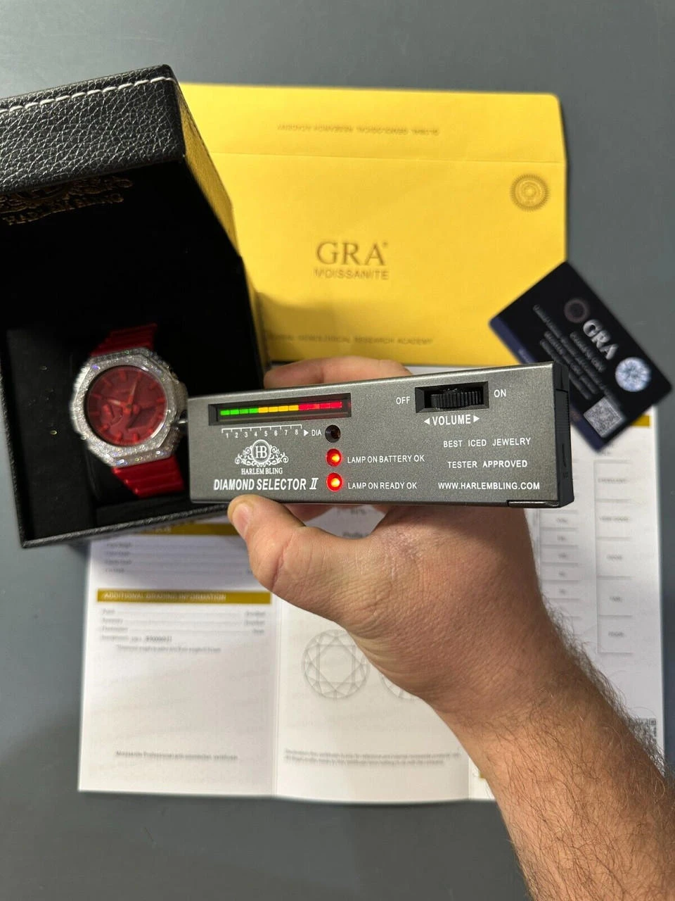 MOISSANITE Real 925 Silver Iced Red Casio G Shock GA-2100 Hip Hop Watch & Extras 9 MOISSANITE Real 925 Silver Iced Red Casio G Shock GA-2100 Hip Hop Watch & Extras - Image 7