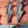 MOISSANITE Real Silver / Gold Lightning Bolt Necklace Pendant Pass Diamond Test 1 MOISSANITE Real Silver / Gold Lightning Bolt Necklace Pendant Pass Diamond Test -Harlem Bling Shop moissanite real silver gold lightning bolt necklace pendant pass diamond test 03668.1675447286