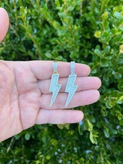 MOISSANITE Real Silver / Gold Lightning Bolt Necklace Pendant Pass Diamond Test 39 MOISSANITE Real Silver / Gold Lightning Bolt Necklace Pendant Pass Diamond Test -Harlem Bling Shop moissanite real silver gold lightning bolt necklace pendant pass diamond test 79880.1675447283