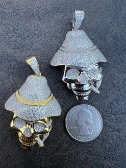 MOISSANITE Real Silver / Gold Skull In Fedora Hat Smoking Iced Necklace Pendant 27 MOISSANITE Real Silver / Gold Skull In Fedora Hat Smoking Iced Necklace Pendant -Harlem Bling Shop moissanite real silver gold skull in fedora hat smoking iced necklace pendant 08542.1675447391