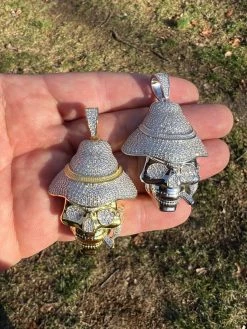 MOISSANITE Real Silver / Gold Skull In Fedora Hat Smoking Iced Necklace Pendant 31 MOISSANITE Real Silver / Gold Skull In Fedora Hat Smoking Iced Necklace Pendant -Harlem Bling Shop moissanite real silver gold skull in fedora hat smoking iced necklace pendant 74041.1675447294