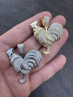 MOISSANITE Real Solid 925 Silver/Gold Plated Iced Rooster Gallo Pendant Necklace 36 MOISSANITE Real Solid 925 Silver/Gold Plated Iced Rooster Gallo Pendant Necklace -Harlem Bling Shop moissanite real solid 925 silvergold plated iced rooster gallo pendant necklace 08823.1679340178