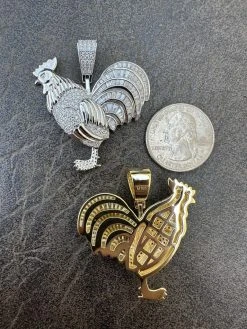 MOISSANITE Real Solid 925 Silver/Gold Plated Iced Rooster Gallo Pendant Necklace 30 MOISSANITE Real Solid 925 Silver/Gold Plated Iced Rooster Gallo Pendant Necklace -Harlem Bling Shop moissanite real solid 925 silvergold plated iced rooster gallo pendant necklace 09012.1679340076