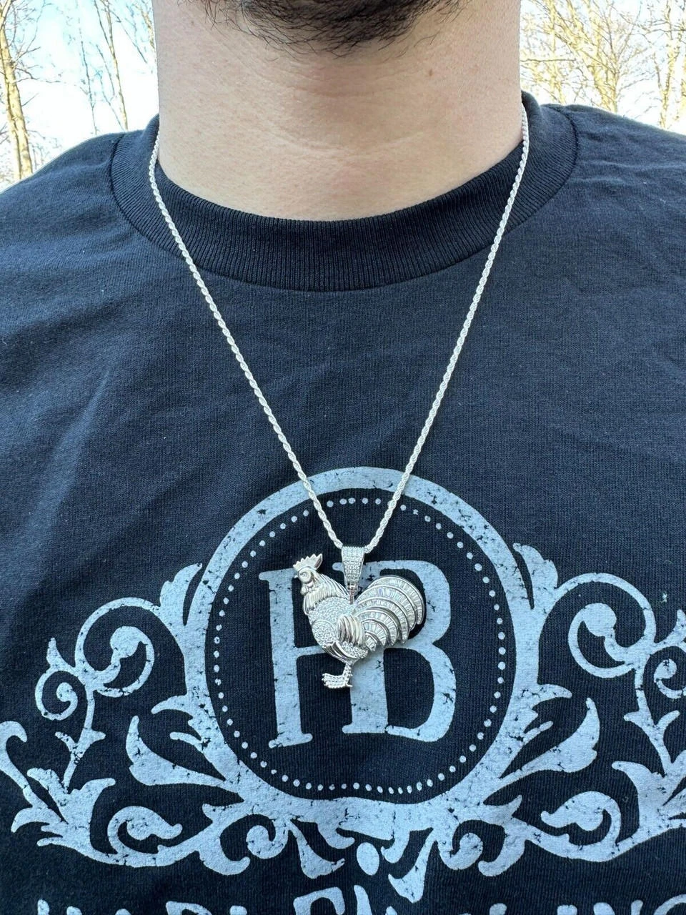 MOISSANITE Real Solid 925 Silver/Gold Plated Iced Rooster Gallo Pendant Necklace 22 MOISSANITE Real Solid 925 Silver/Gold Plated Iced Rooster Gallo Pendant Necklace - Image 20