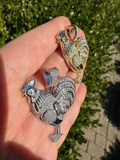 MOISSANITE Real Solid 925 Silver/Gold Plated Iced Rooster Gallo Pendant Necklace 39 MOISSANITE Real Solid 925 Silver/Gold Plated Iced Rooster Gallo Pendant Necklace -Harlem Bling Shop moissanite real solid 925 silvergold plated iced rooster gallo pendant necklace 41597.1679340021