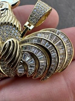 MOISSANITE Real Solid 925 Silver/Gold Plated Iced Rooster Gallo Pendant Necklace 32 MOISSANITE Real Solid 925 Silver/Gold Plated Iced Rooster Gallo Pendant Necklace -Harlem Bling Shop moissanite real solid 925 silvergold plated iced rooster gallo pendant necklace 63488.1679340111