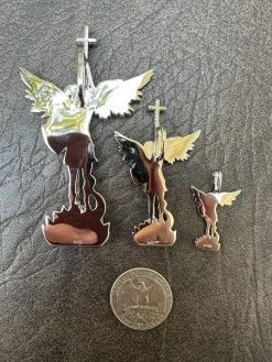 MOISSANITE Saint St Michael Slaying Dragon Archangel Pendant 925 Silver - 1-3" 35 MOISSANITE Saint St Michael Slaying Dragon Archangel Pendant 925 Silver - 1-3" -Harlem Bling Shop moissanite saint st michael slaying dragon archangel pendant 925 silver 1 3 18397.1689204356