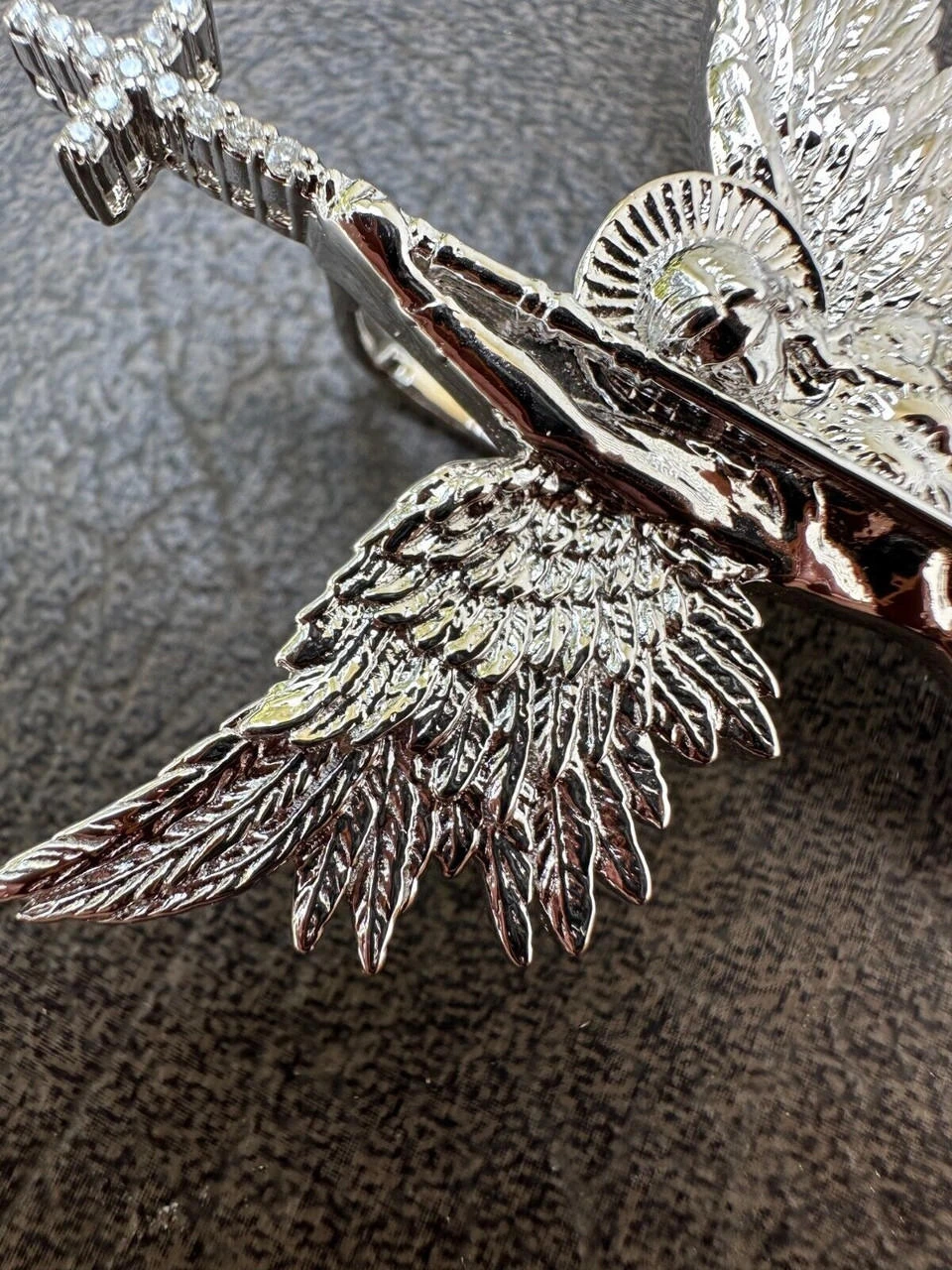 MOISSANITE Saint St Michael Slaying Dragon Archangel Pendant 925 Silver - 1-3" 4 MOISSANITE Saint St Michael Slaying Dragon Archangel Pendant 925 Silver - 1-3" - Image 2