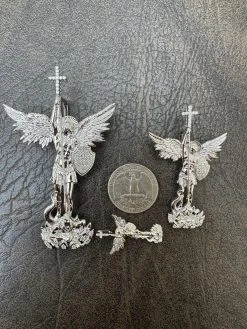 MOISSANITE Saint St Michael Slaying Dragon Archangel Pendant 925 Silver - 1-3" 37 MOISSANITE Saint St Michael Slaying Dragon Archangel Pendant 925 Silver - 1-3" -Harlem Bling Shop moissanite saint st michael slaying dragon archangel pendant 925 silver 1 3 47773.1689204462