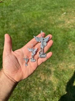 MOISSANITE Saint St Michael Slaying Dragon Archangel Pendant 925 Silver - 1-3" 30 MOISSANITE Saint St Michael Slaying Dragon Archangel Pendant 925 Silver - 1-3" -Harlem Bling Shop moissanite saint st michael slaying dragon archangel pendant 925 silver 1 3 56190.1689204383