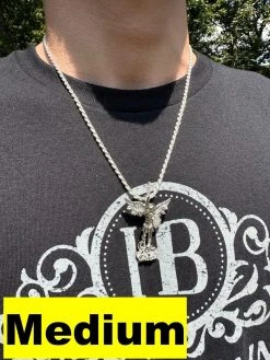 MOISSANITE Saint St Michael Slaying Dragon Archangel Pendant 925 Silver - 1-3" 33 MOISSANITE Saint St Michael Slaying Dragon Archangel Pendant 925 Silver - 1-3" -Harlem Bling Shop moissanite saint st michael slaying dragon archangel pendant 925 silver 1 3 76945.1689204439