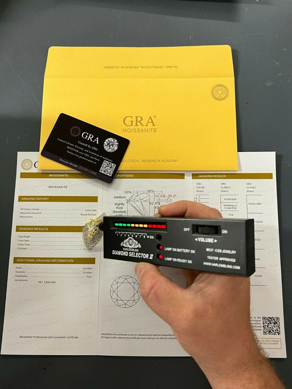 MOISSANITE Silver Gold Iced Rasta Lion Crown Pendant Necklace Pass Diamond Test 6 MOISSANITE Silver Gold Iced Rasta Lion Crown Pendant Necklace Pass Diamond Test - Image 4