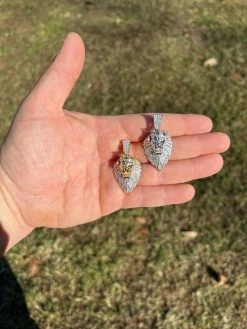 MOISSANITE Silver Gold Iced Rasta Lion Crown Pendant Necklace Pass Diamond Test 19 MOISSANITE Silver Gold Iced Rasta Lion Crown Pendant Necklace Pass Diamond Test -Harlem Bling Shop moissanite silver gold iced rasta lion crown pendant necklace pass diamond test 76369.1664358447