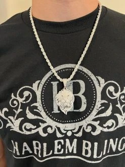 MOISSANITE Silver/Gold Plated Iced Lion King Pendant Necklace Pass Diamond Test 32 MOISSANITE Silver/Gold Plated Iced Lion King Pendant Necklace Pass Diamond Test -Harlem Bling Shop moissanite silvergold plated iced lion king pendant necklace pass diamond test 29657.1671726314