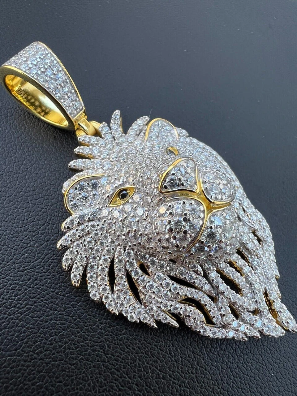 MOISSANITE Silver/Gold Plated Iced Lion King Pendant Necklace Pass Diamond Test 15 MOISSANITE Silver/Gold Plated Iced Lion King Pendant Necklace Pass Diamond Test - Image 13