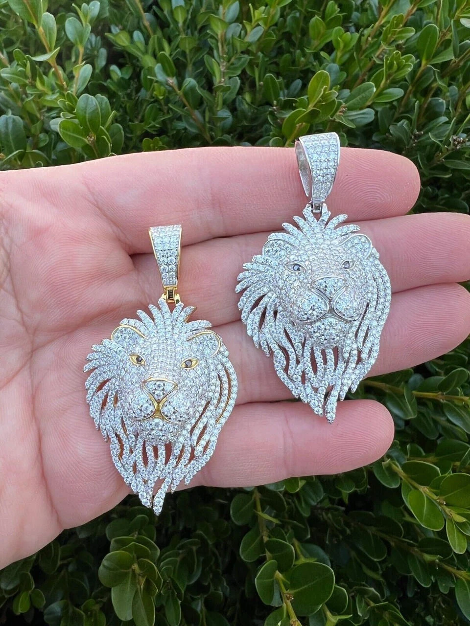 MOISSANITE Silver/Gold Plated Iced Lion King Pendant Necklace Pass Diamond Test 13 MOISSANITE Silver/Gold Plated Iced Lion King Pendant Necklace Pass Diamond Test - Image 11