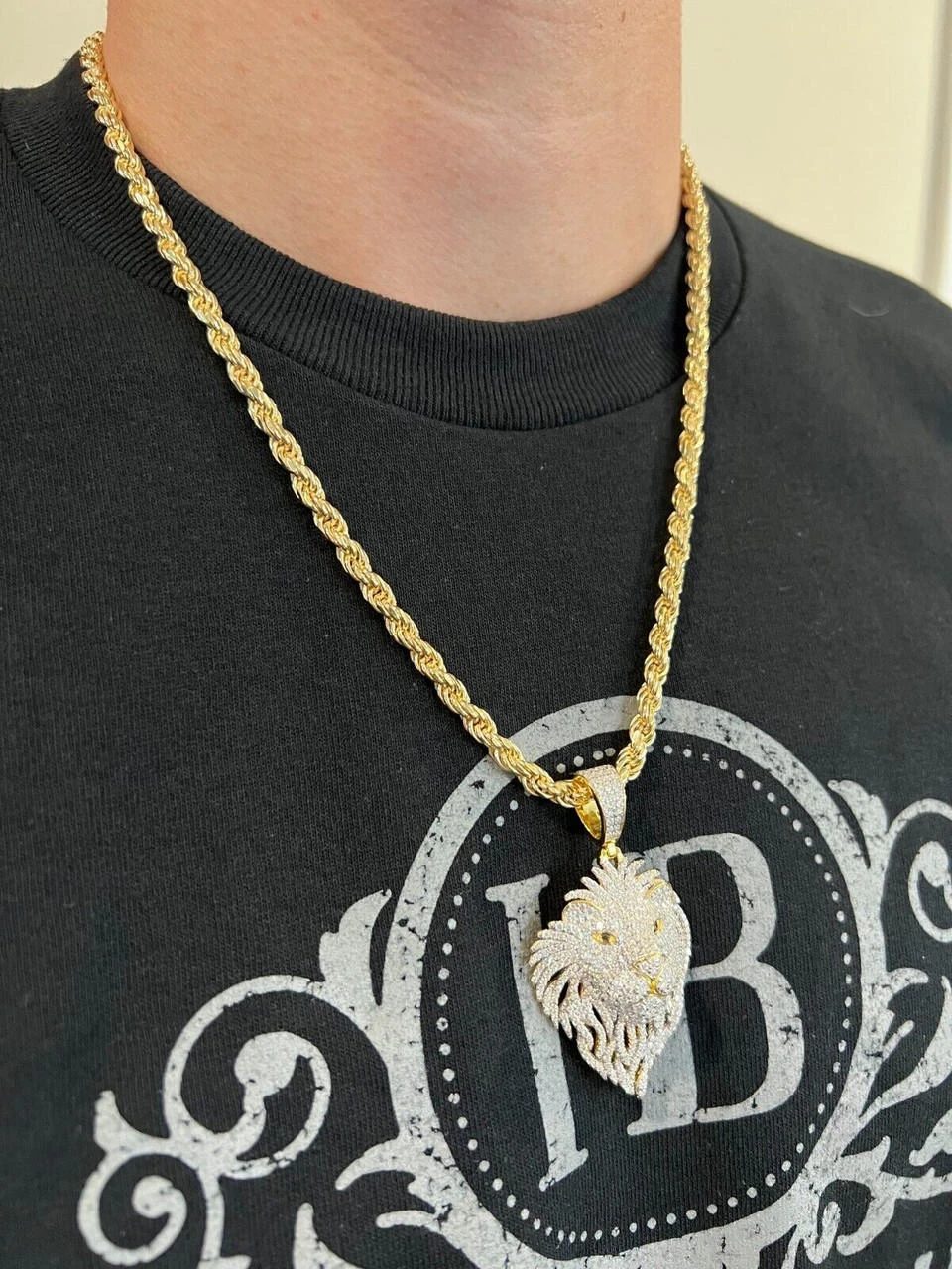MOISSANITE Silver/Gold Plated Iced Lion King Pendant Necklace Pass Diamond Test 18 MOISSANITE Silver/Gold Plated Iced Lion King Pendant Necklace Pass Diamond Test - Image 16