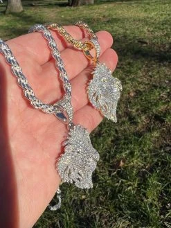 MOISSANITE Silver/Gold Plated Iced Lion King Pendant Necklace Pass Diamond Test 24 MOISSANITE Silver/Gold Plated Iced Lion King Pendant Necklace Pass Diamond Test -Harlem Bling Shop moissanite silvergold plated iced lion king pendant necklace pass diamond test 73113.1671726306