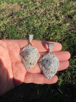 MOISSANITE Silver/Gold Plated Iced Lion King Pendant Necklace Pass Diamond Test 25 MOISSANITE Silver/Gold Plated Iced Lion King Pendant Necklace Pass Diamond Test -Harlem Bling Shop moissanite silvergold plated iced lion king pendant necklace pass diamond test 80286.1671726324