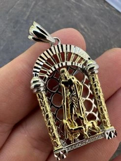 MOISSANITE St Lazarus Real 925 Silver / Gold Plated Saint Iced Necklace Pendant 37 MOISSANITE St Lazarus Real 925 Silver / Gold Plated Saint Iced Necklace Pendant -Harlem Bling Shop moissanite st lazarus real 925 silver gold plated saint iced necklace pendant 35540.1683665383