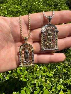 MOISSANITE St Lazarus Real 925 Silver / Gold Plated Saint Iced Necklace Pendant 38 MOISSANITE St Lazarus Real 925 Silver / Gold Plated Saint Iced Necklace Pendant -Harlem Bling Shop moissanite st lazarus real 925 silver gold plated saint iced necklace pendant 39152.1683665449