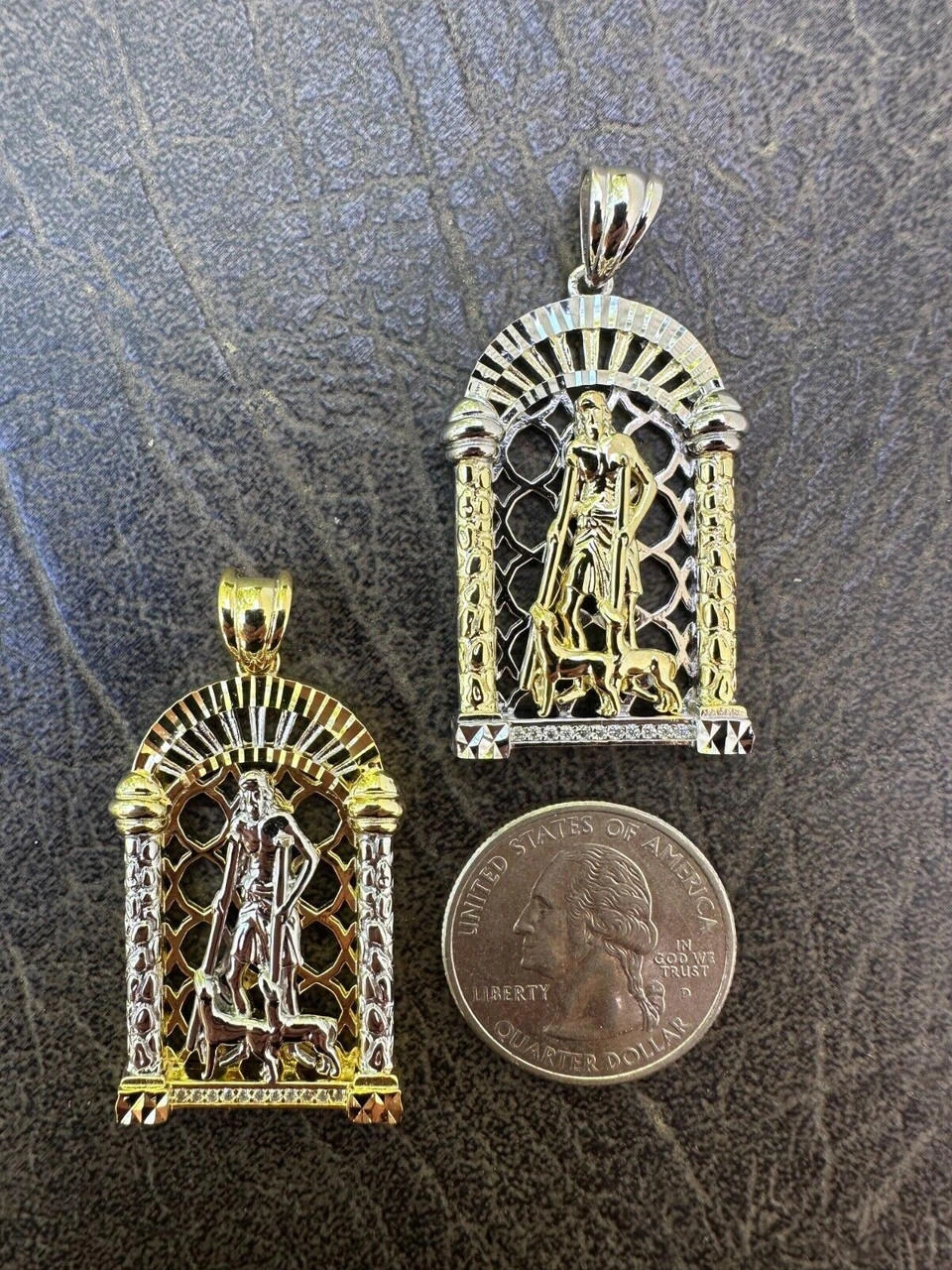 MOISSANITE St Lazarus Real 925 Silver / Gold Plated Saint Iced Necklace Pendant 21 MOISSANITE St Lazarus Real 925 Silver / Gold Plated Saint Iced Necklace Pendant - Image 19