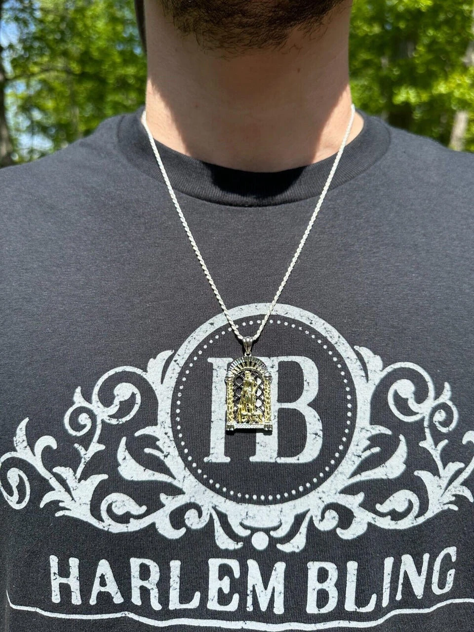 MOISSANITE St Lazarus Real 925 Silver / Gold Plated Saint Iced Necklace Pendant 9 MOISSANITE St Lazarus Real 925 Silver / Gold Plated Saint Iced Necklace Pendant - Image 7