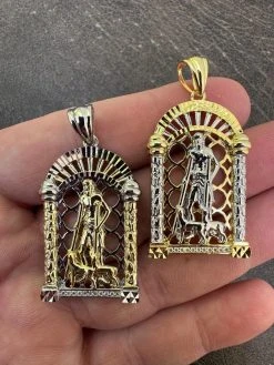 MOISSANITE St Lazarus Real 925 Silver / Gold Plated Saint Iced Necklace Pendant 23 MOISSANITE St Lazarus Real 925 Silver / Gold Plated Saint Iced Necklace Pendant -Harlem Bling Shop moissanite st lazarus real 925 silver gold plated saint iced necklace pendant 89971.1683665423