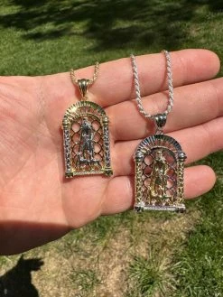 MOISSANITE St Lazarus Real 925 Silver / Gold Plated Saint Iced Necklace Pendant 25 MOISSANITE St Lazarus Real 925 Silver / Gold Plated Saint Iced Necklace Pendant -Harlem Bling Shop moissanite st lazarus real 925 silver gold plated saint iced necklace pendant 97427.1683665458