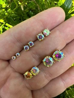 Rainbow Opal Moissanite Screwback Stud Earrings 925 Silver 14k Gold Plated 3-8mm 38 Rainbow Opal Moissanite Screwback Stud Earrings 925 Silver 14k Gold Plated 3-8mm -Harlem Bling Shop rainbow opal moissanite screwback stud earrings 925 silver 14k gold plated 3 8mm 19273.1688771772