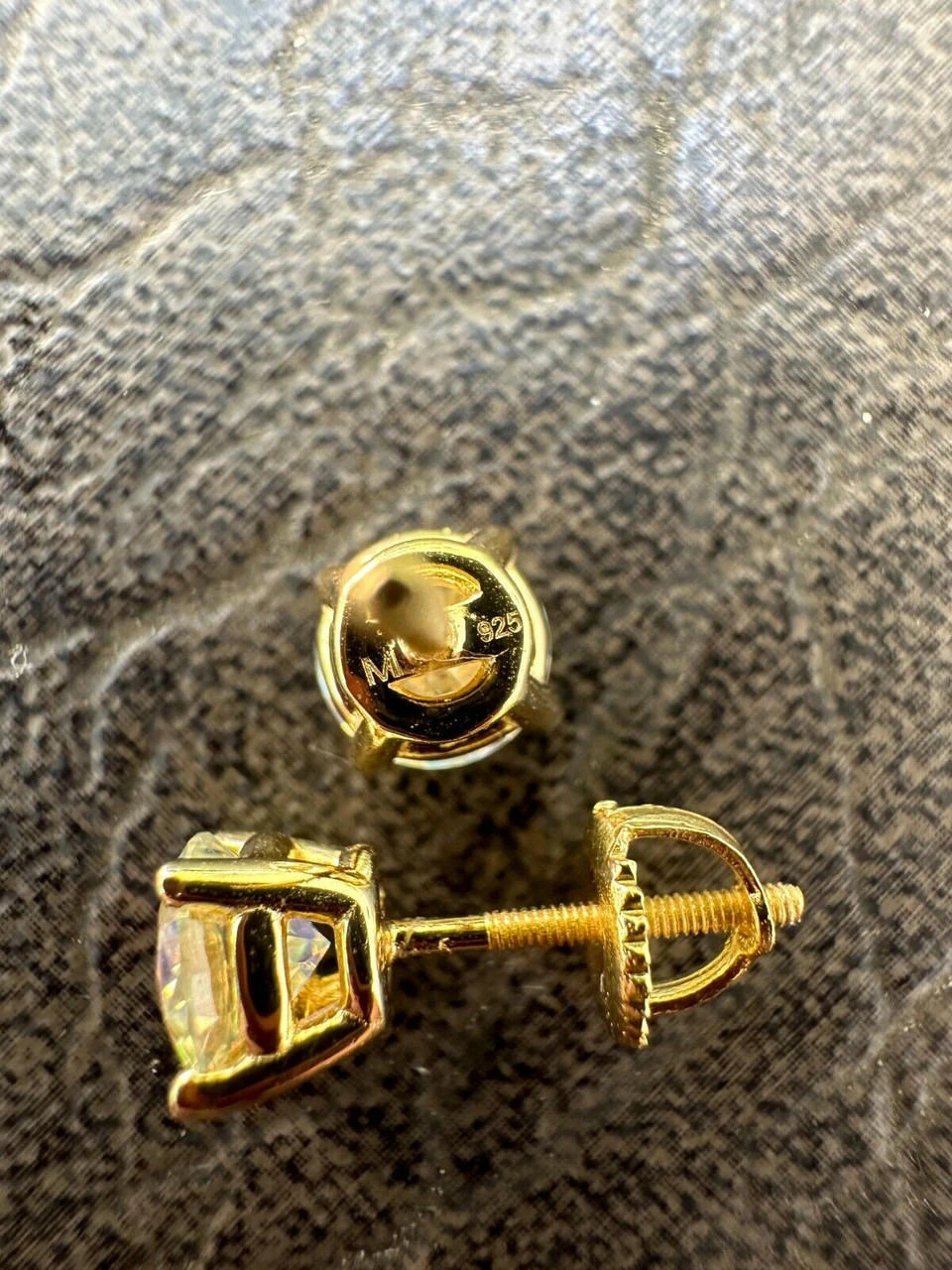 Rainbow Opal Moissanite Screwback Stud Earrings 925 Silver 14k Gold Plated 3-8mm 12 Rainbow Opal Moissanite Screwback Stud Earrings 925 Silver 14k Gold Plated 3-8mm - Image 10