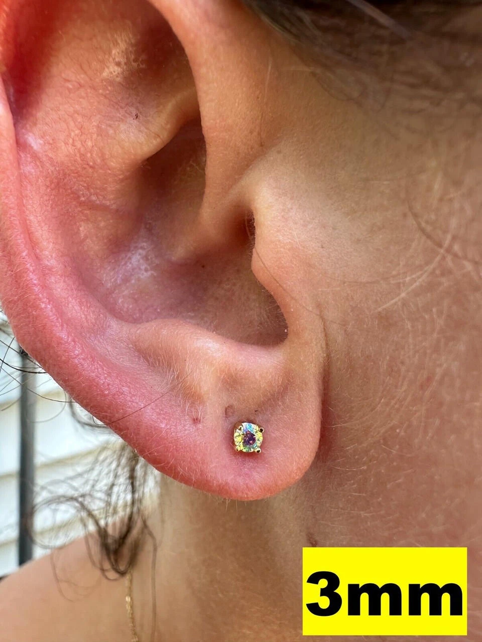 Rainbow Opal Moissanite Screwback Stud Earrings 925 Silver 14k Gold Plated 3-8mm 9 Rainbow Opal Moissanite Screwback Stud Earrings 925 Silver 14k Gold Plated 3-8mm - Image 7