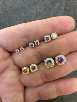 Rainbow Opal Moissanite Screwback Stud Earrings 925 Silver 14k Gold Plated 3-8mm 27 Rainbow Opal Moissanite Screwback Stud Earrings 925 Silver 14k Gold Plated 3-8mm -Harlem Bling Shop rainbow opal moissanite screwback stud earrings 925 silver 14k gold plated 3 8mm 79294.1688771800