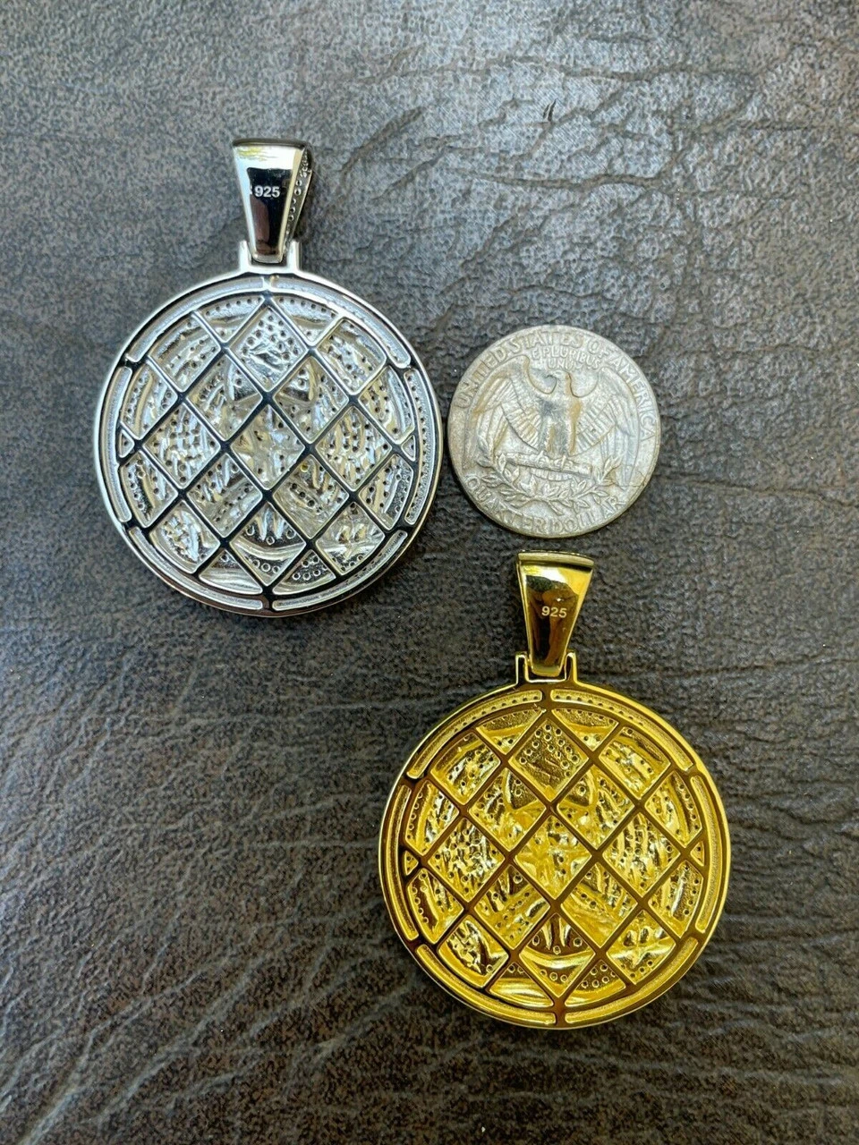 Real 925 Silver Gold Euphanasia Tupac 2Pac Pendant Medallion Necklace Iced Big 13 Real 925 Silver Gold Euphanasia Tupac 2Pac Pendant Medallion Necklace Iced Big - Image 11