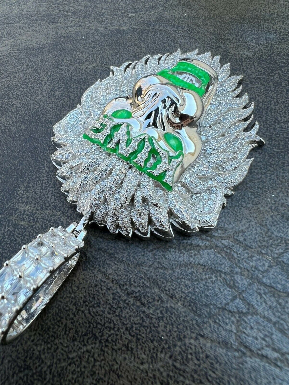 Real 925 Silver Gold Glows In Dark LION KING Huge 3" Hip Hop Pendant Necklace 9 Real 925 Silver Gold Glows In Dark LION KING Huge 3" Hip Hop Pendant Necklace - Image 7