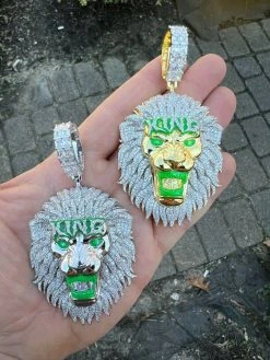 Real 925 Silver Gold Glows In Dark LION KING Huge 3" Hip Hop Pendant Necklace 18 Real 925 Silver Gold Glows In Dark LION KING Huge 3" Hip Hop Pendant Necklace -Harlem Bling Shop real 925 silver gold glows in dark lion king huge 3 hip hop pendant necklace 18676.1664359602