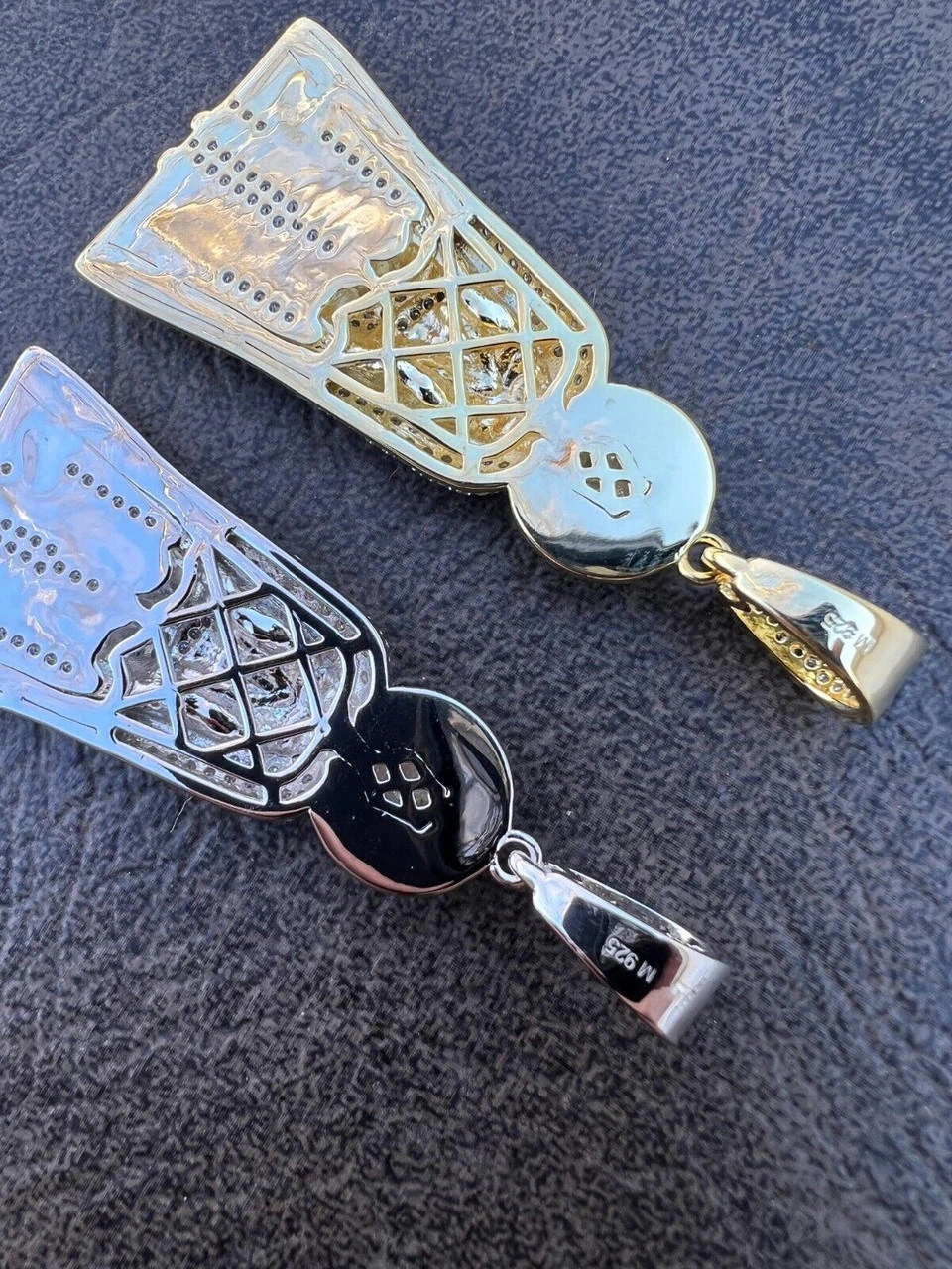 Real 925 Silver / Gold Saint St Lazarus Iced CZ Necklace Pendant Hip Hop Mens 2" 13 Real 925 Silver / Gold Saint St Lazarus Iced CZ Necklace Pendant Hip Hop Mens 2" - Image 11