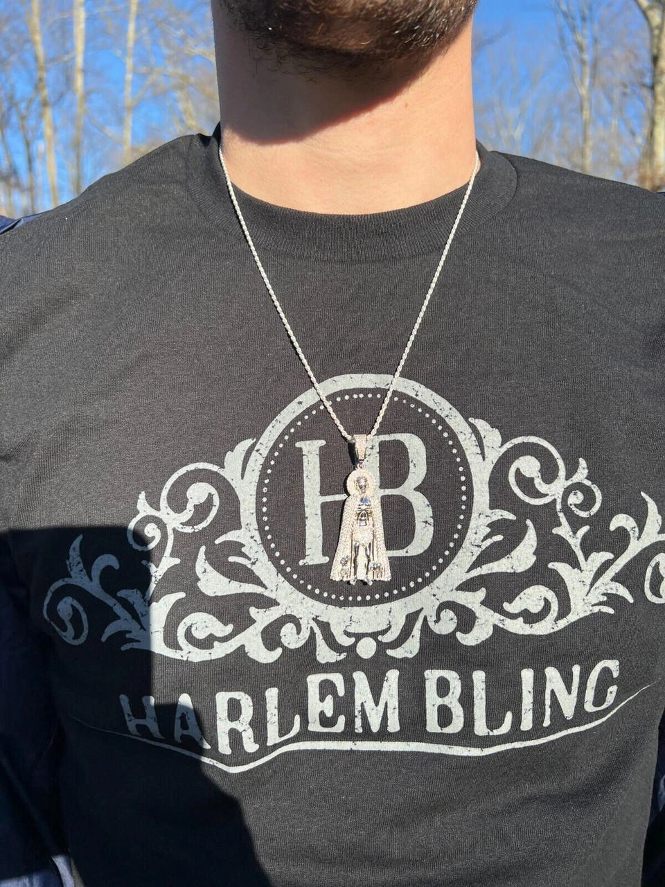 Real 925 Silver / Gold Saint St Lazarus Iced CZ Necklace Pendant Hip Hop Mens 2" 22 Real 925 Silver / Gold Saint St Lazarus Iced CZ Necklace Pendant Hip Hop Mens 2" - Image 20